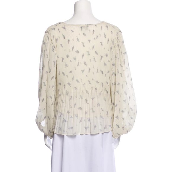 GANNI PLEATED GEORGETTE PRINTED BLOUSE - Picture 5 of 8